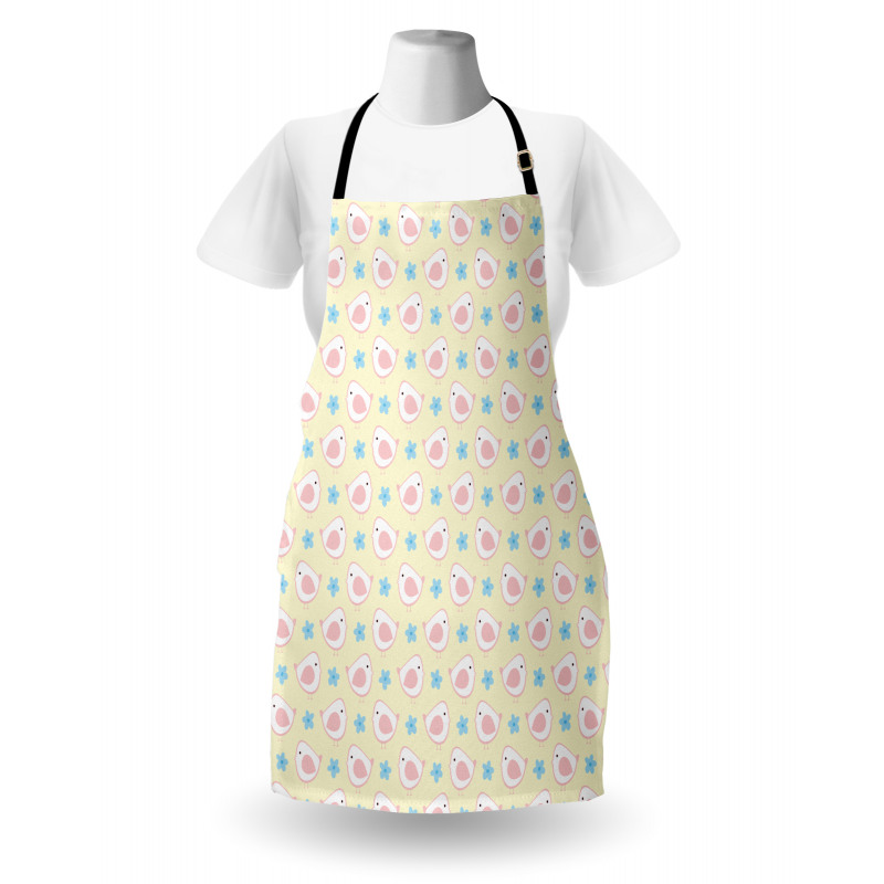 Cartoon Birds with Flowers Apron