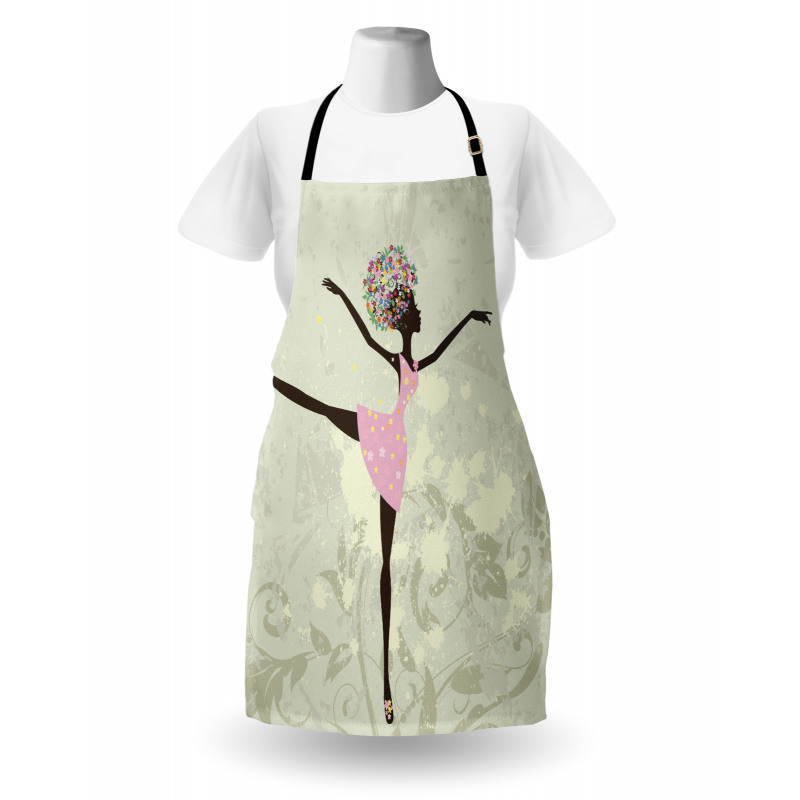 Afro Girl with Floral Hair Apron