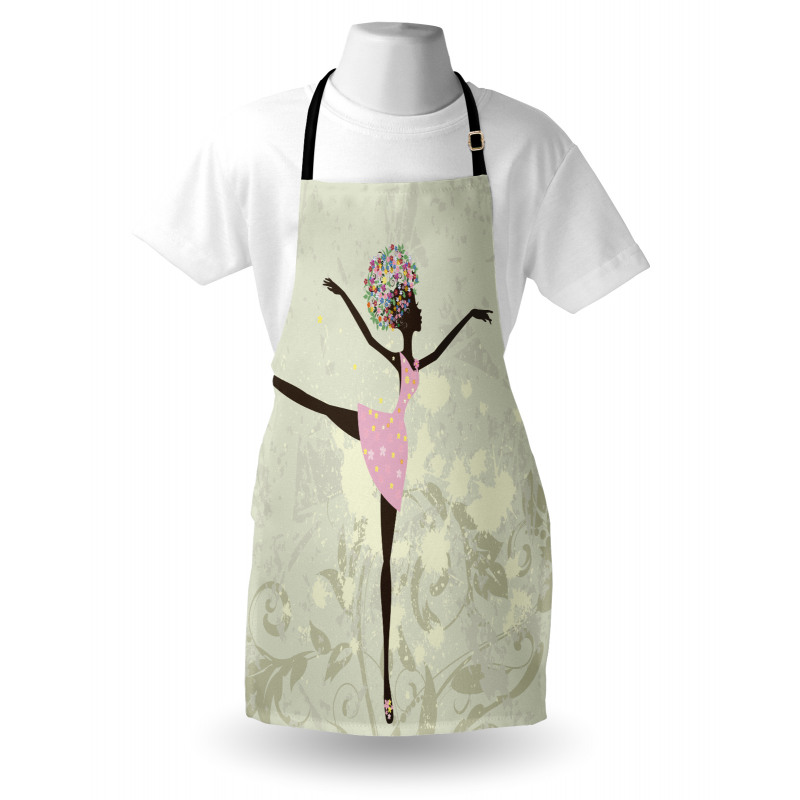 Afro Girl with Floral Hair Apron