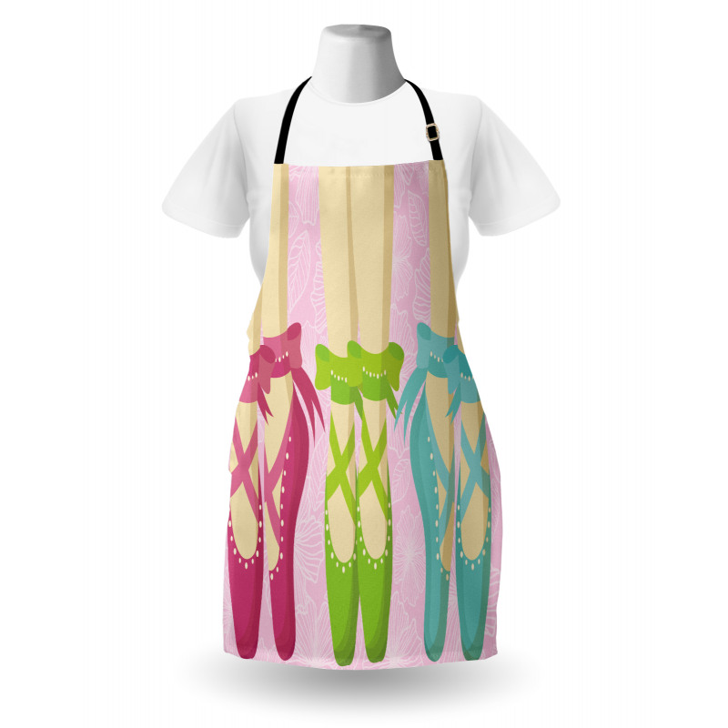 Colored Pointe Shoes on Pink Apron