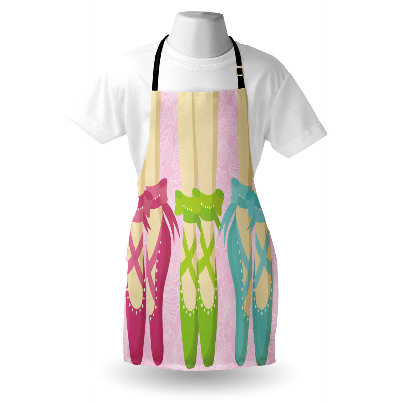 Colored Pointe Shoes on Pink Apron