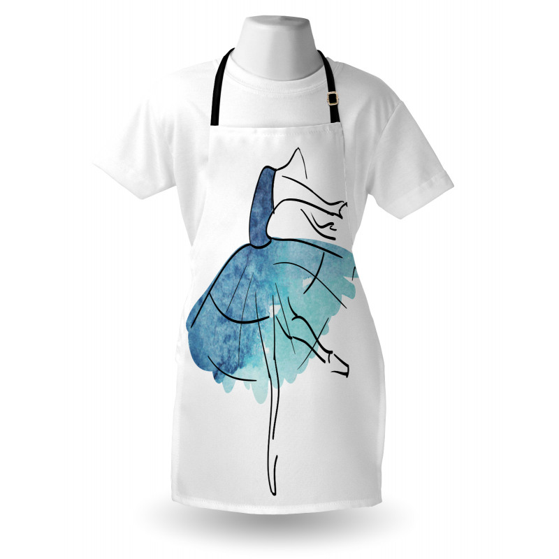 Watercolor Tutu Blue Tones Apron