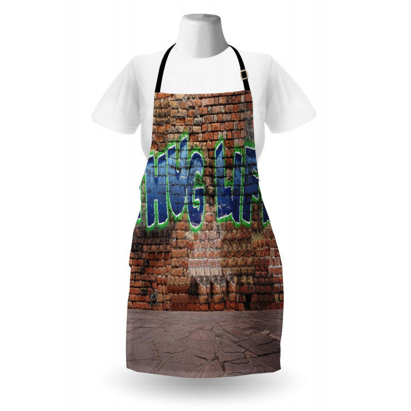 Graffiti Words Brick Wall Apron