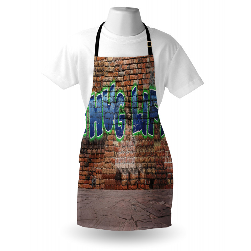 Graffiti Words Brick Wall Apron