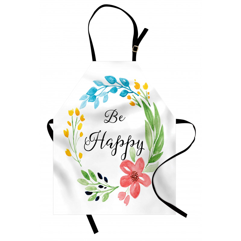 Watercolor Floral Wreath Apron