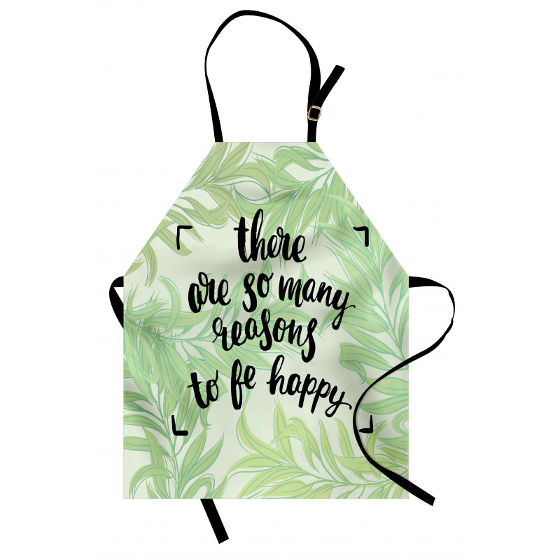 Green Leafy Branches Words Apron