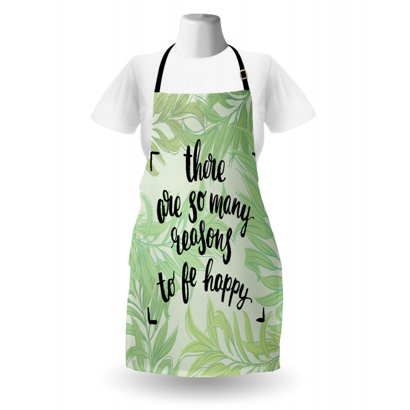 Green Leafy Branches Words Apron