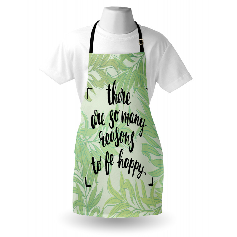 Green Leafy Branches Words Apron