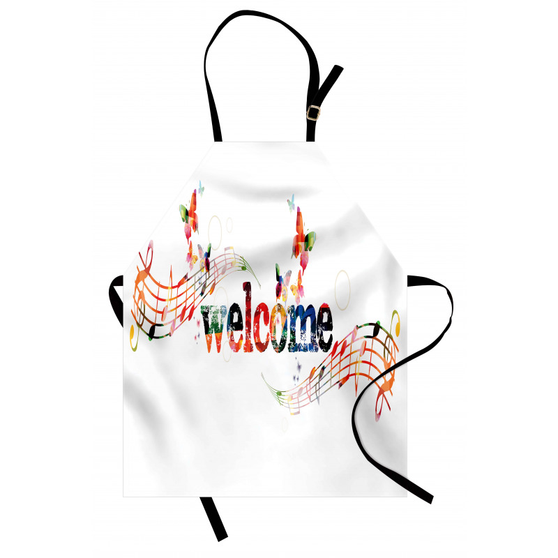 Music Notes and Butterflies Apron