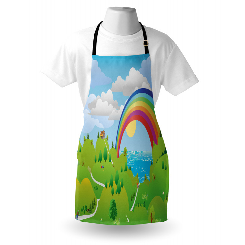 Landscape with Rainbow Clouds Apron