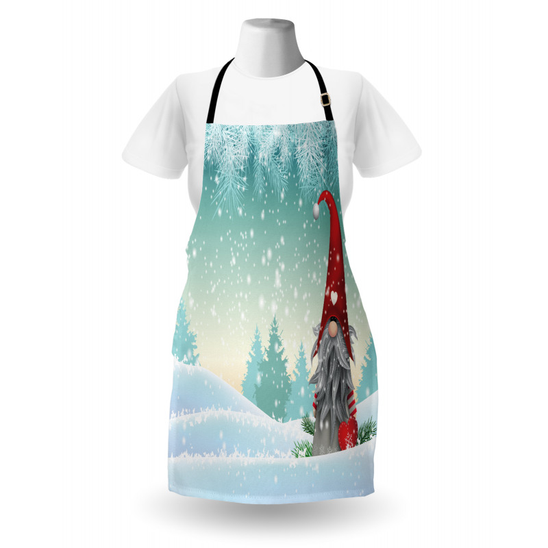 Elf Tomte Standing on Snow Apron