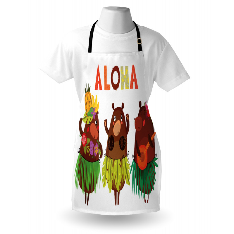 Funny Bears in Hawaii Apron