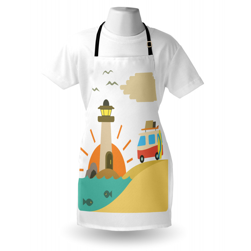 Summer Holiday Cartoon Apron