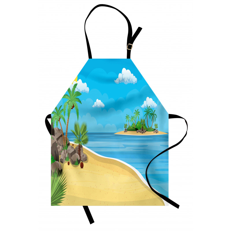 Palms Rocks Sand Sun Apron