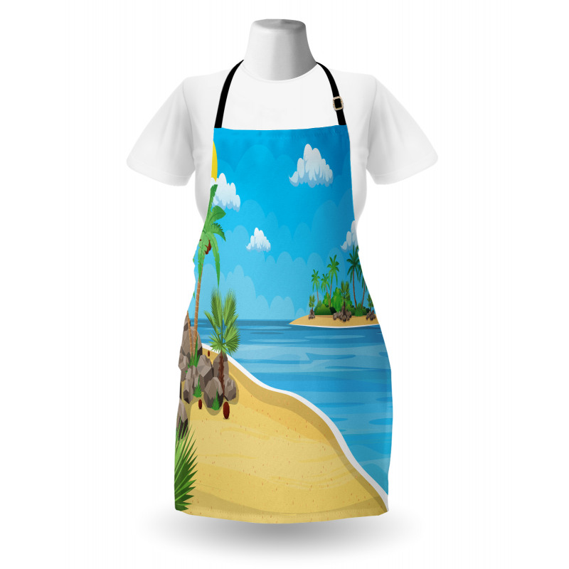 Palms Rocks Sand Sun Apron