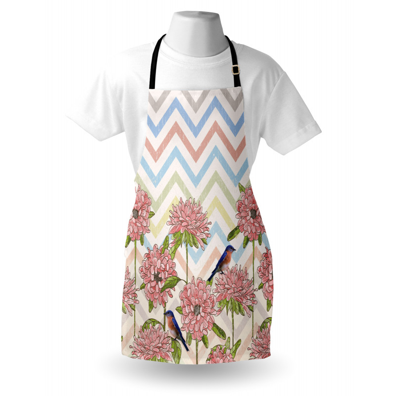 Zigzags Flowers and Birds Apron