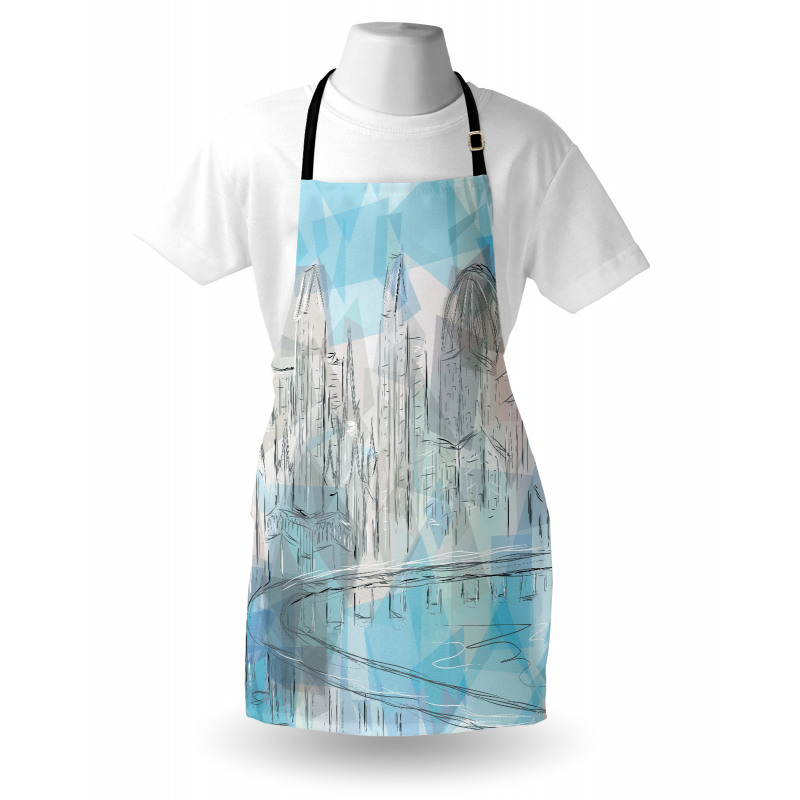 Abstract City Silhouette Apron