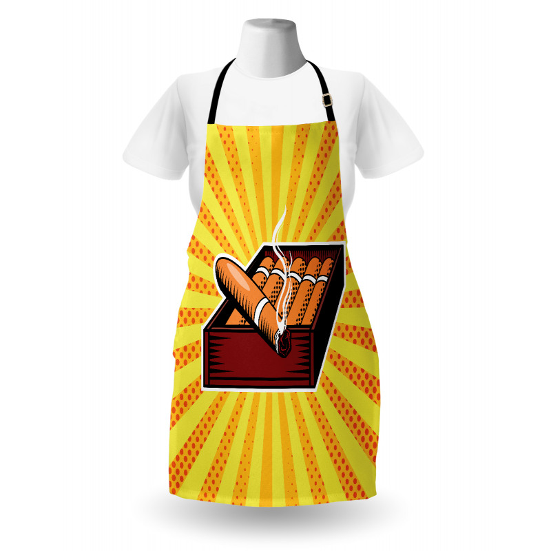 Cigar Box in Pop Art Style Apron