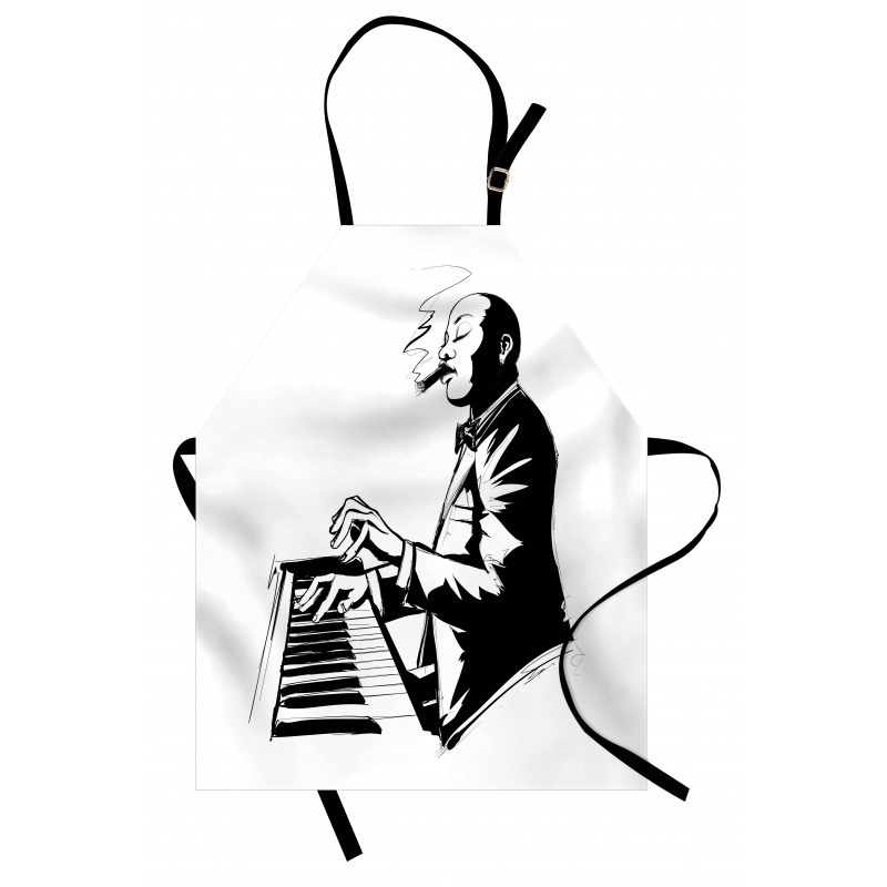 Jazz Pianist Sketch Artwork Apron