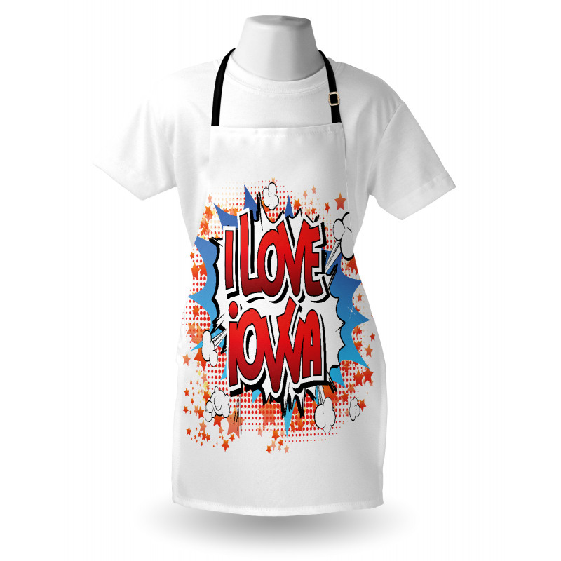 I Love Iowa Comic Book Apron