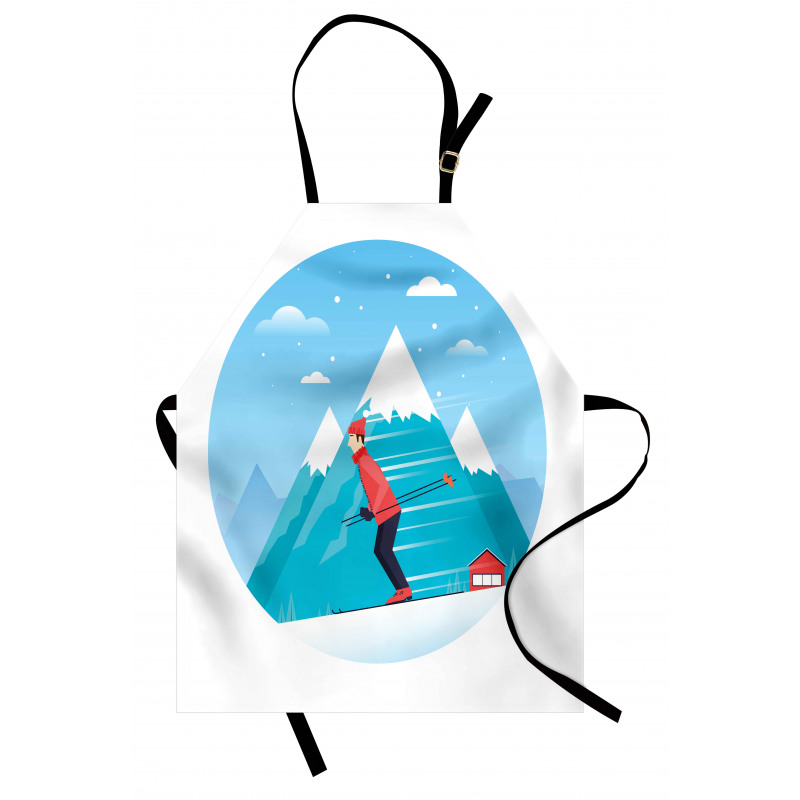 Man Skiing on a Snowy Hill Apron