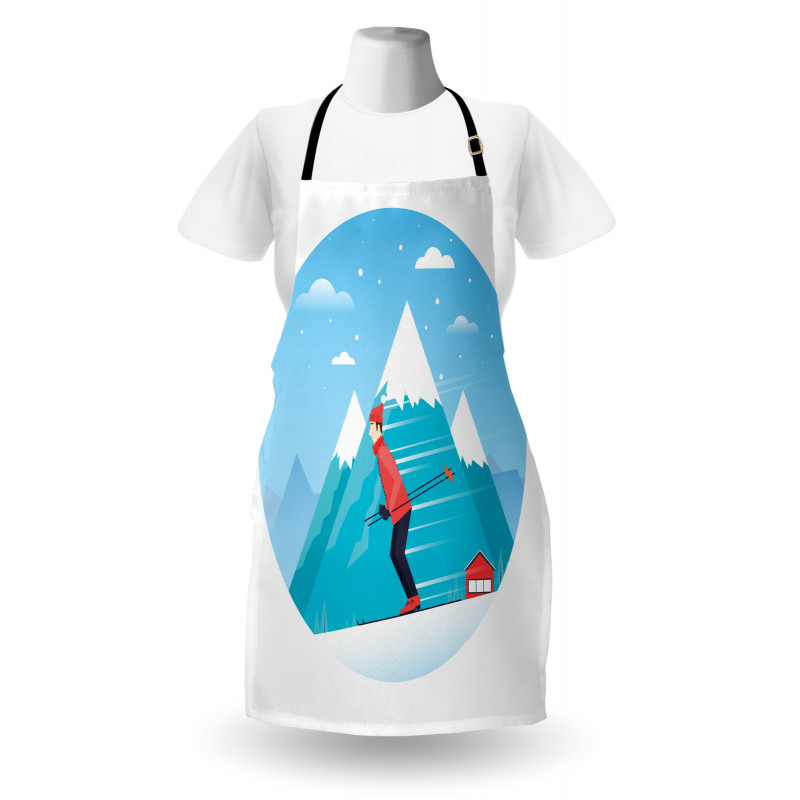 Man Skiing on a Snowy Hill Apron