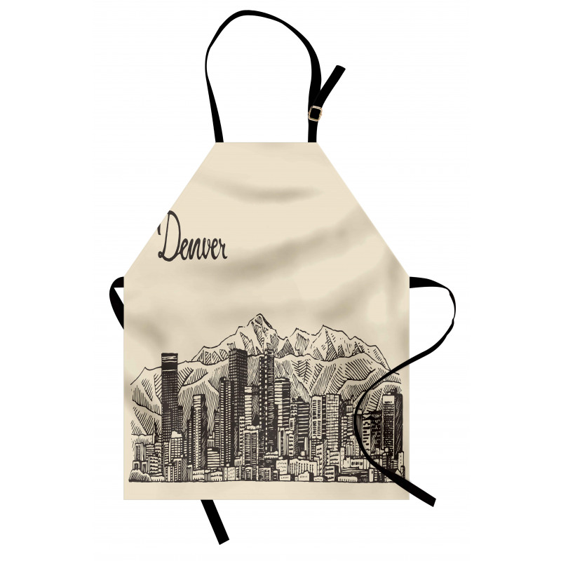 Denver City Skyline Sketch Apron