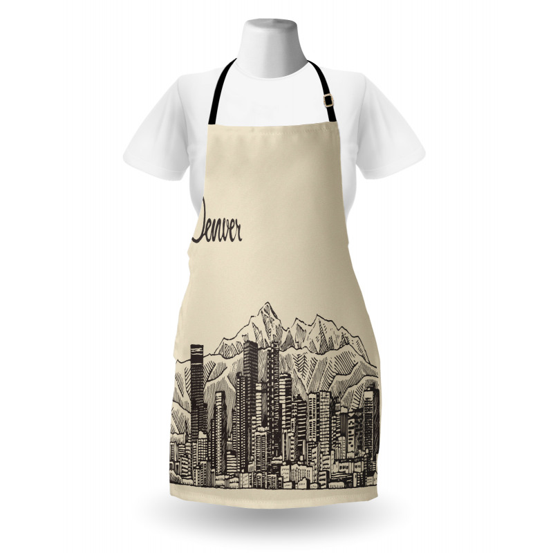 Denver City Skyline Sketch Apron