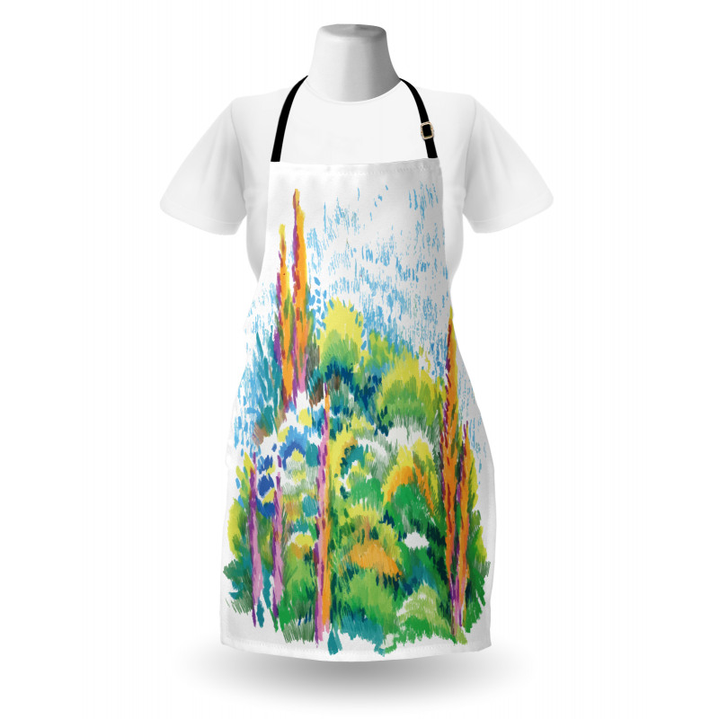 Floral Nature Meadow Trees Apron