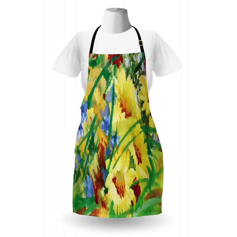 Watercolor Flower Field Apron