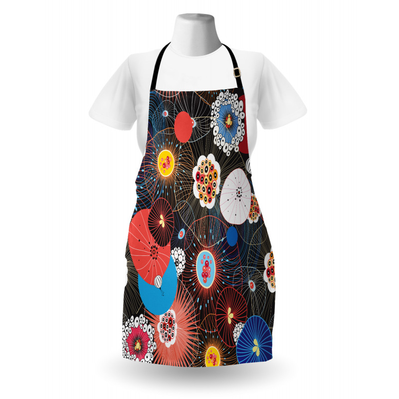 Psychedelic Floral Pattern Apron