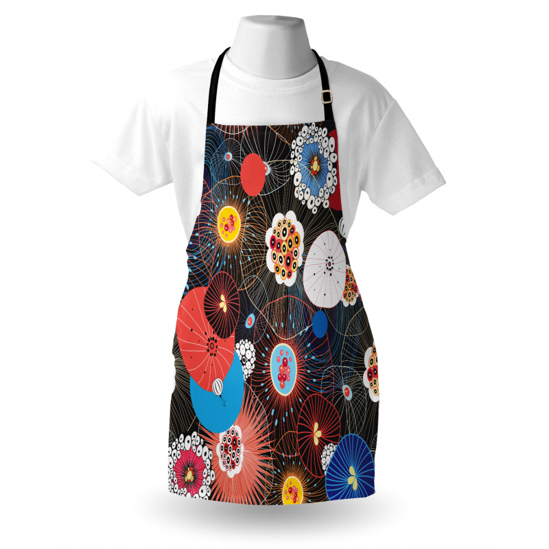 Psychedelic Floral Pattern Apron