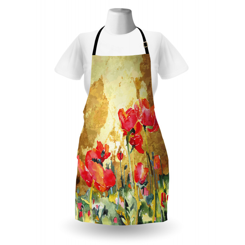 Poppy Blossoms Countryside Apron