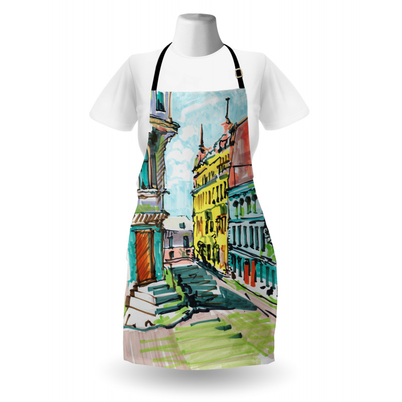 Watercolor Sketch City Apron