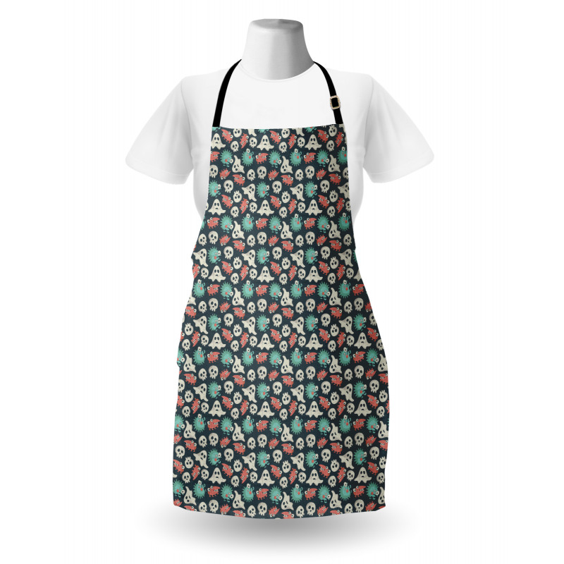 Spooky Weird Monsters Pattern Apron