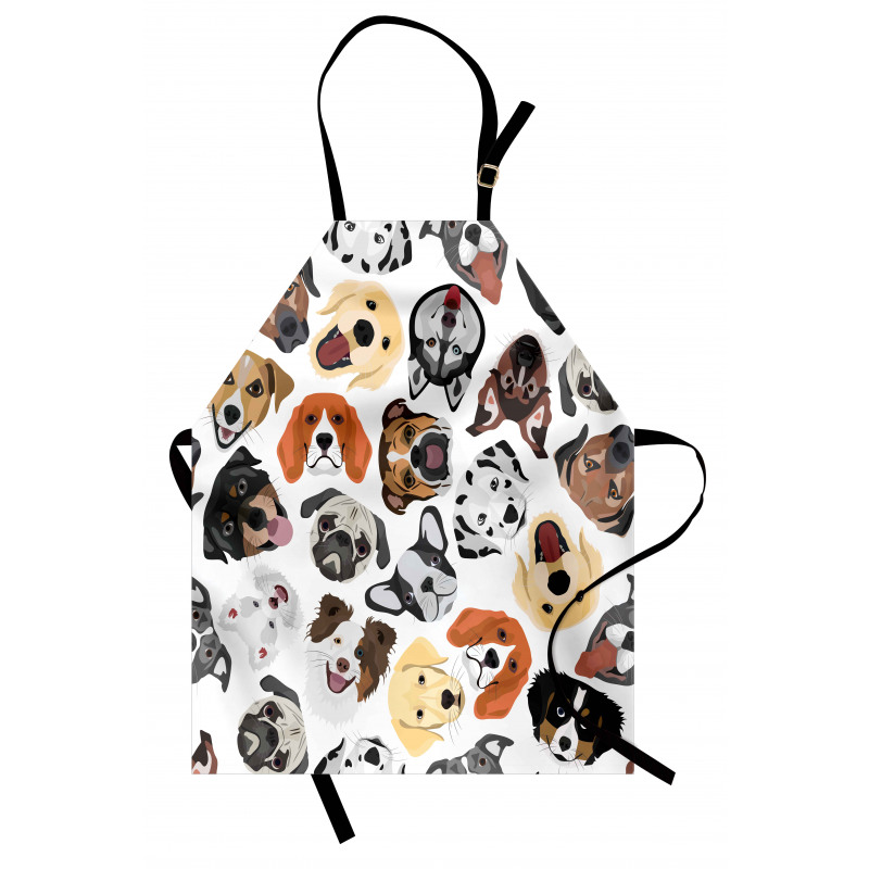 Faces of Various Dog Breeds Apron