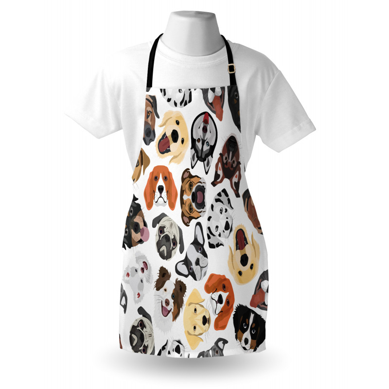 Faces of Various Dog Breeds Apron