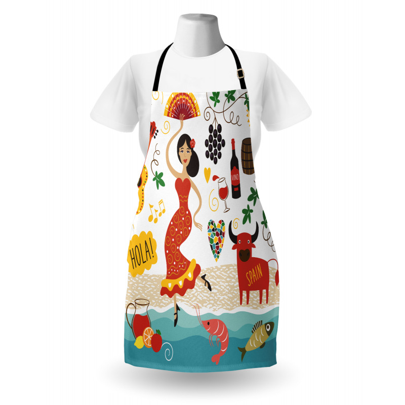 Bull Guitar and Dancer Apron