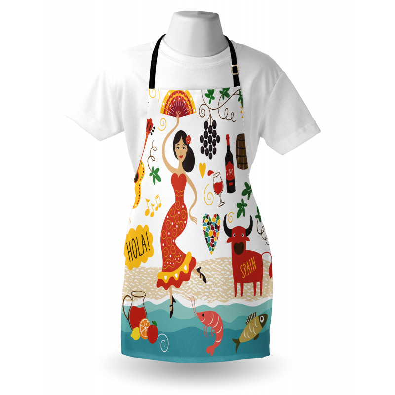 Bull Guitar and Dancer Apron