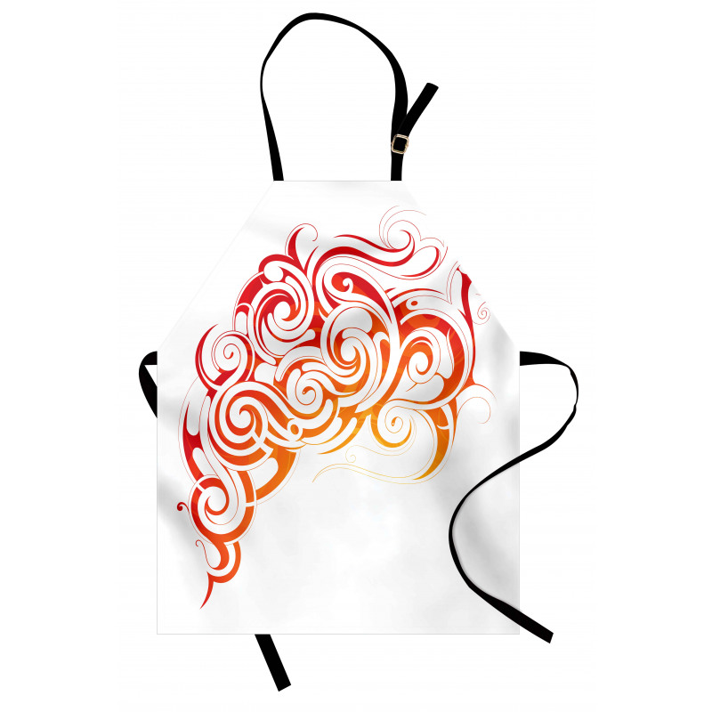 Orange Tones Abstract Curls Apron