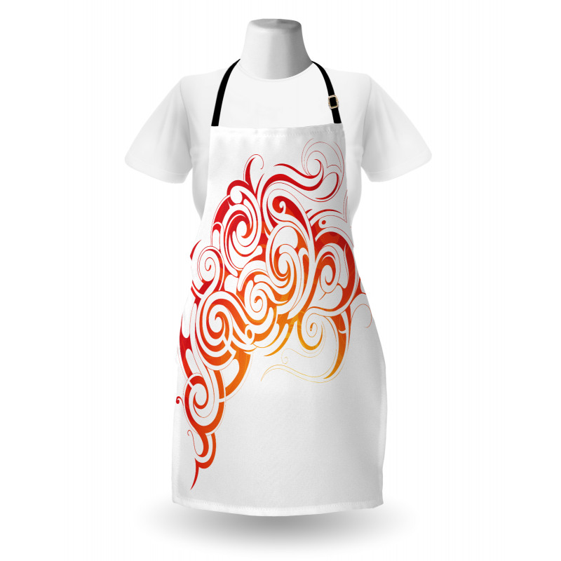 Orange Tones Abstract Curls Apron