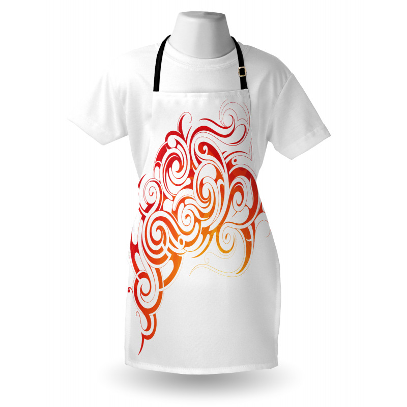 Orange Tones Abstract Curls Apron