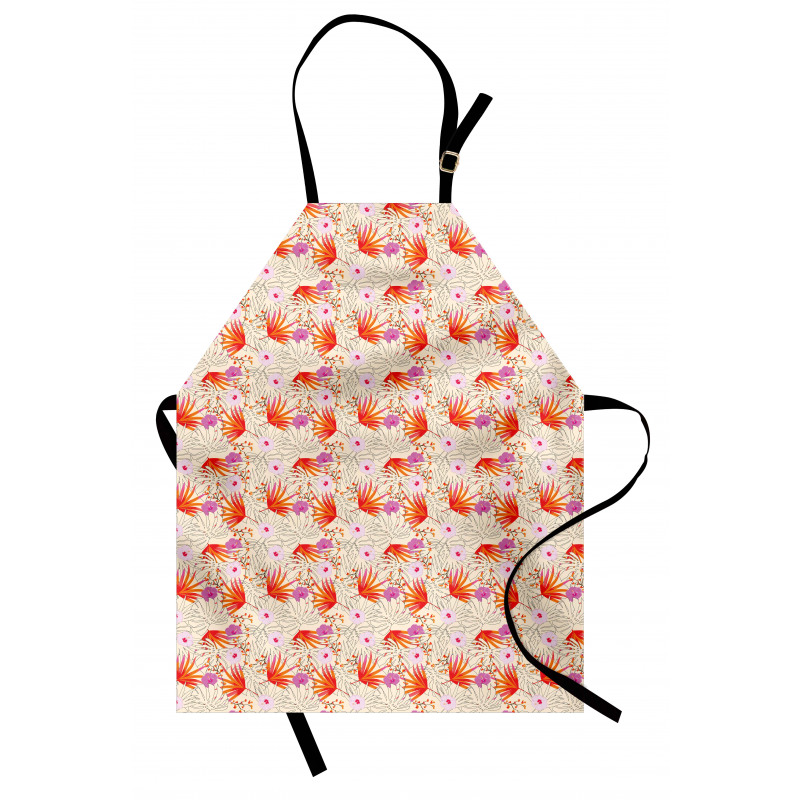Plants and Hibiscus Flowers Apron