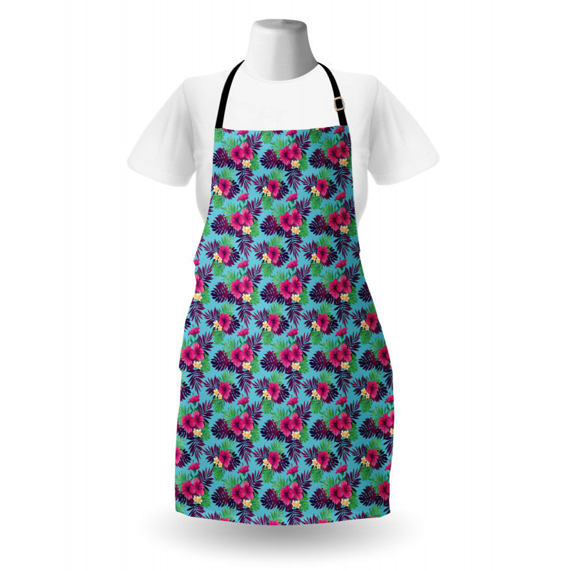 Forest Leaves on Aqua Shade Apron