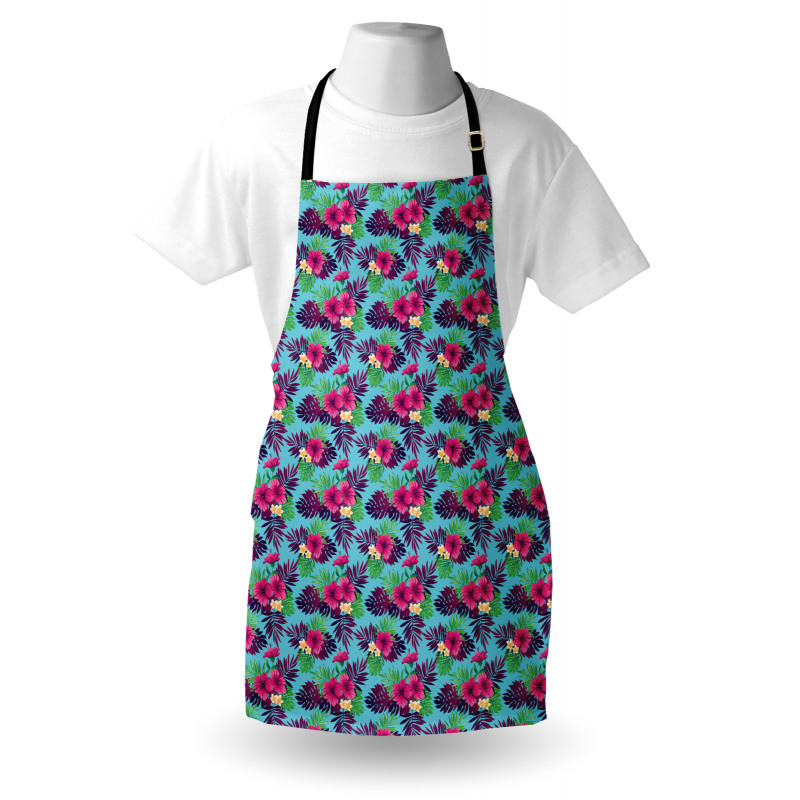 Forest Leaves on Aqua Shade Apron