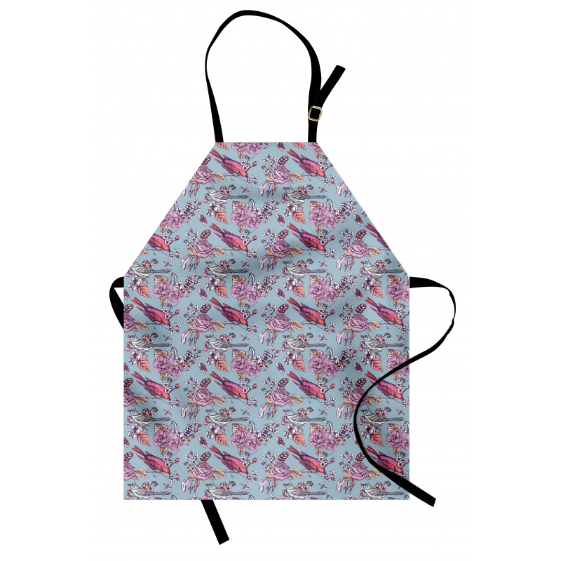 Perching Birds and Flowers Apron