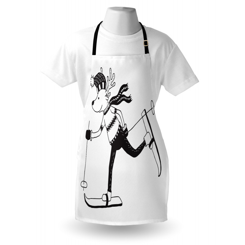 Skiing Funny Reindeer Apron