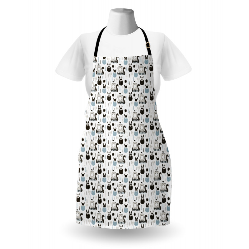 Longboats Viking Folk Apron