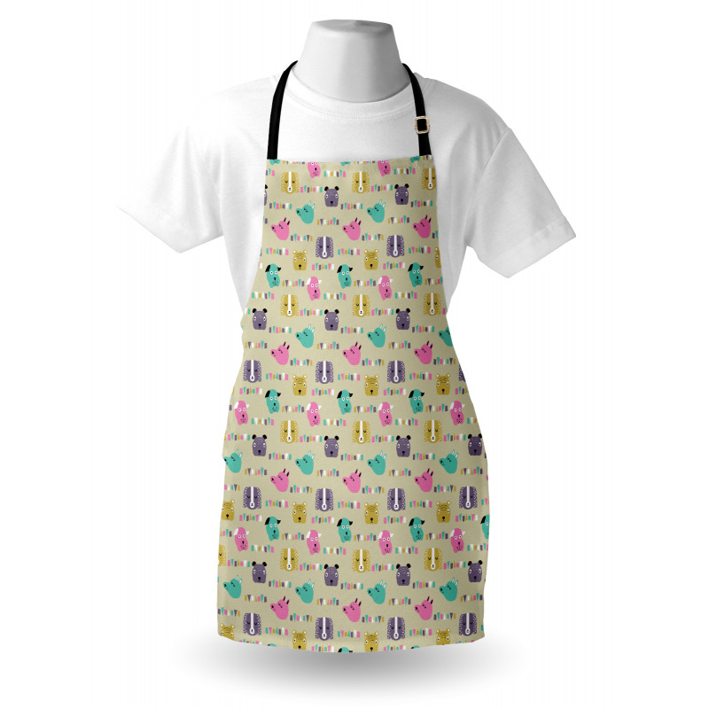 Cartoon Style Animal Faces Apron