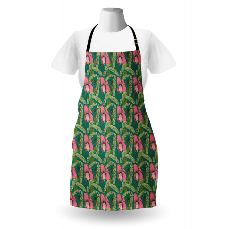 Banana Leaves Hibiscus Apron